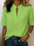 Ines Paris | Blouse femme effet crêpe à col structuré