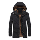 Veste à capuche homme, zip et boutons, poches multiples