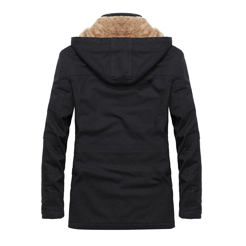 Veste à capuche homme, zip et boutons, poches multiples