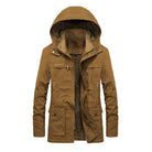 Veste à capuche homme, zip et boutons, poches multiples