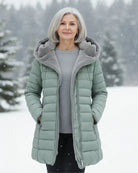 Manteau d'hiver femme doublé polaire capuche amovible