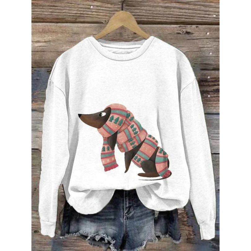 Ines Paris | Sweat Femme Motif Chien Col Rond Coupe Ample