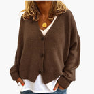 Ines Paris | Cardigan femme col V en maille douce boutonné