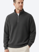 Pull col camionneur homme zippé, coupe décontractée