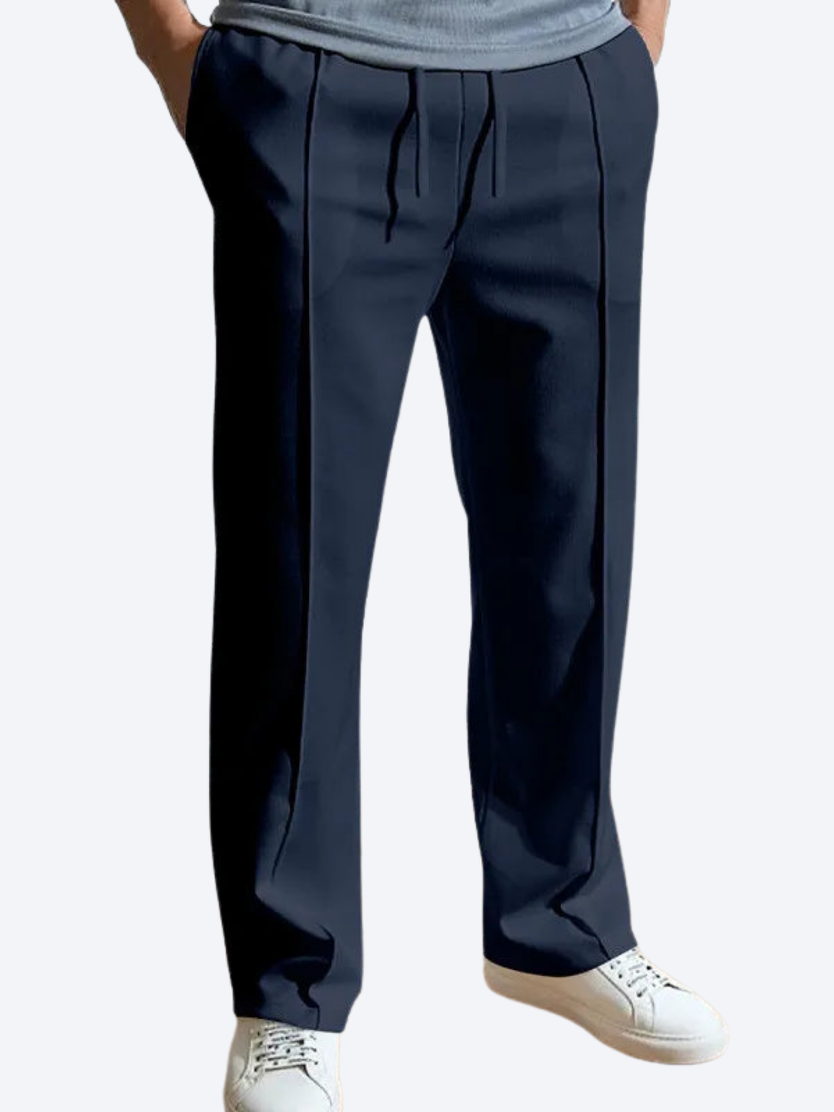 Pantalon slim homme, taille élastique à cordon