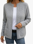 Ines Paris | Gilet zippé femme maille chaude à poches – Grande taille