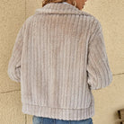 Ines Paris | Veste en peluche femme zippée, col chemise