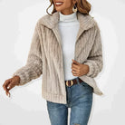 Ines Paris | Veste en peluche femme zippée, col chemise
