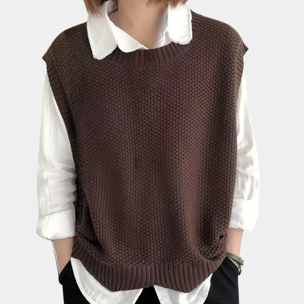 Ines Paris | Pull sans manches femme oversize à ourlet asymétrique