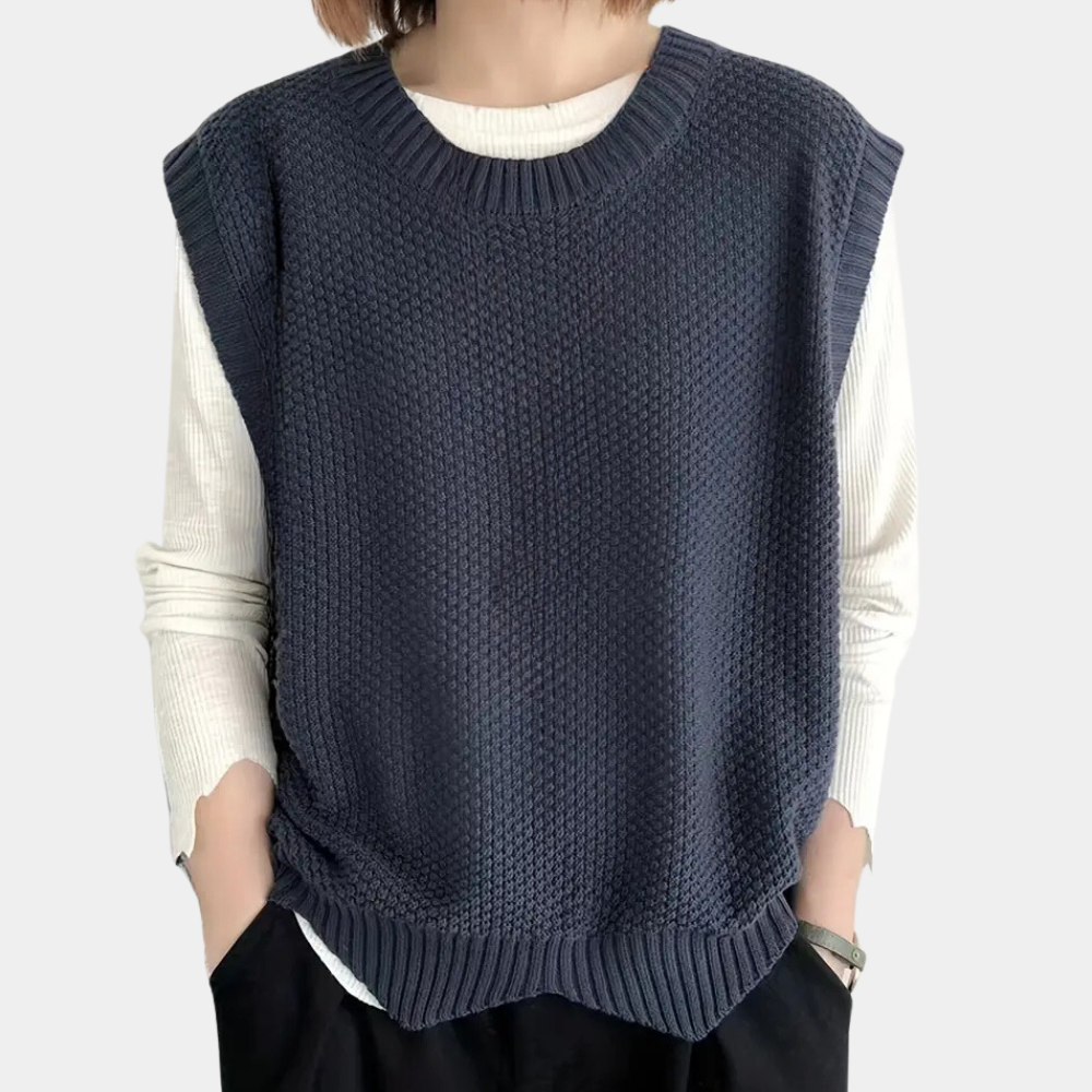 Ines Paris | Pull sans manches femme oversize à ourlet asymétrique