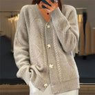 Ines Paris | Gilet Cardigan Boutonné Femme Toucher Cachemire – Manches Longues