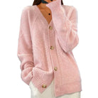Ines Paris | Gilet Cardigan Boutonné Femme Toucher Cachemire – Manches Longues