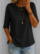Ines Paris | T-shirt femme col rond manches trois-quarts