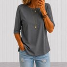 Ines Paris | T-shirt femme col rond manches trois-quarts