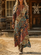 Ines Paris | Robe longue fluide femme imprimé coloré grande taille
