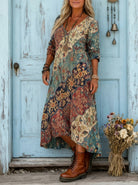 Ines Paris | Robe longue fluide femme imprimé coloré grande taille