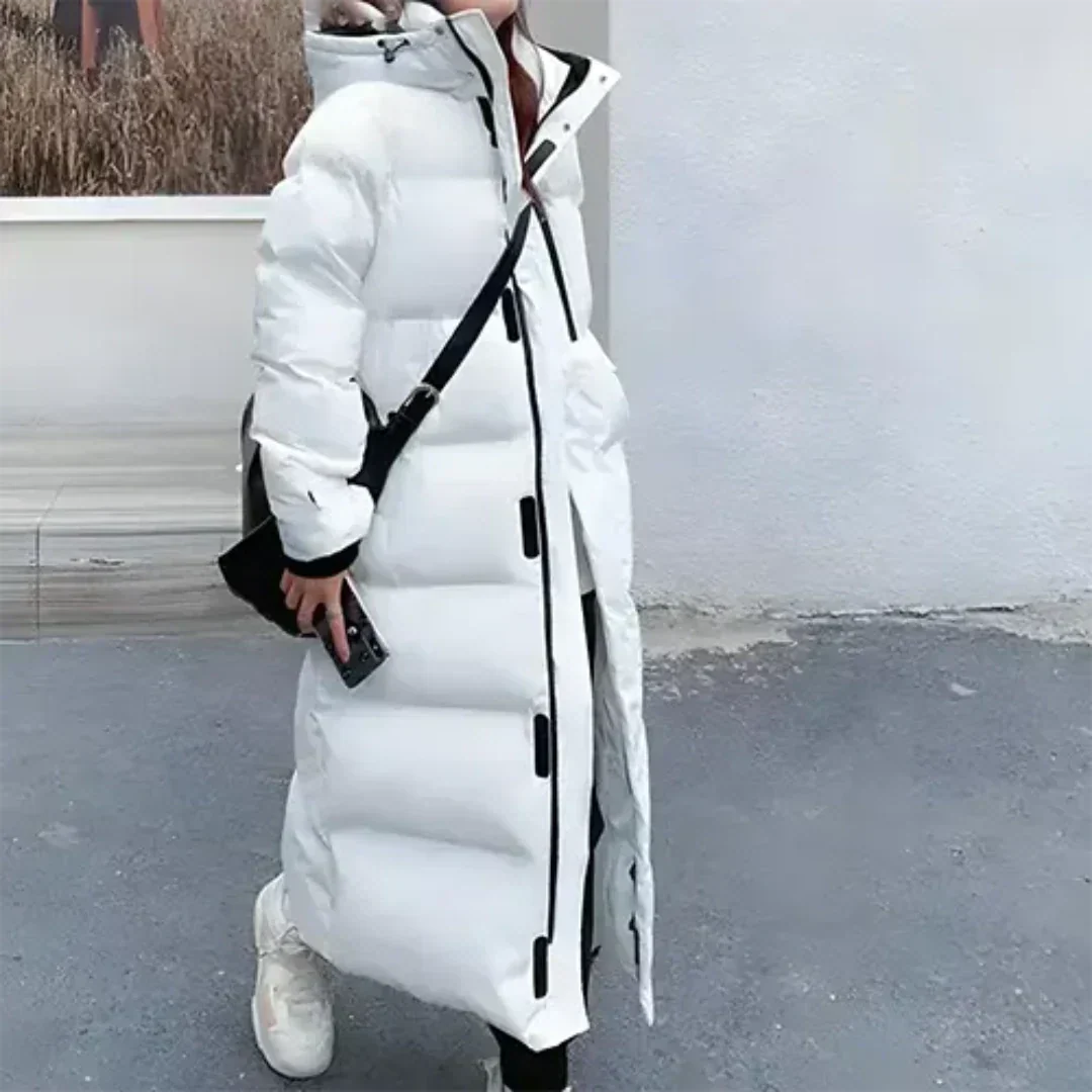 Doudoune longue femme oversize à capuche ajustable