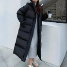 Doudoune longue femme oversize à capuche ajustable