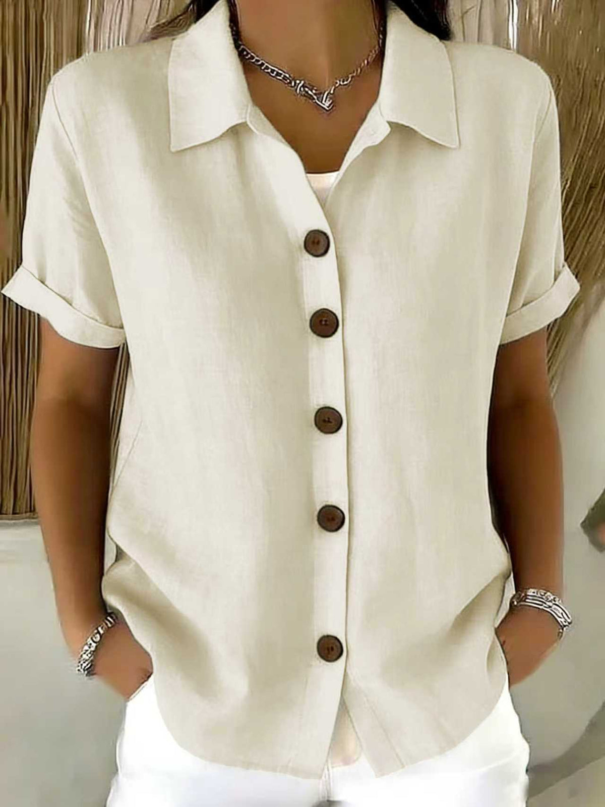 Ines Paris | Chemise femme manches courtes col boutonné