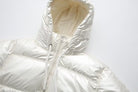 Doudoune brillante femme matelassée, capuche à cordon