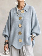 Ines Paris | Cardigan oversize femme gros boutons dorés
