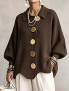 Ines Paris | Cardigan oversize femme gros boutons dorés