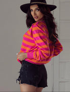 Ines Paris | Pull Rayé Femme Col Rond Coupe Ample