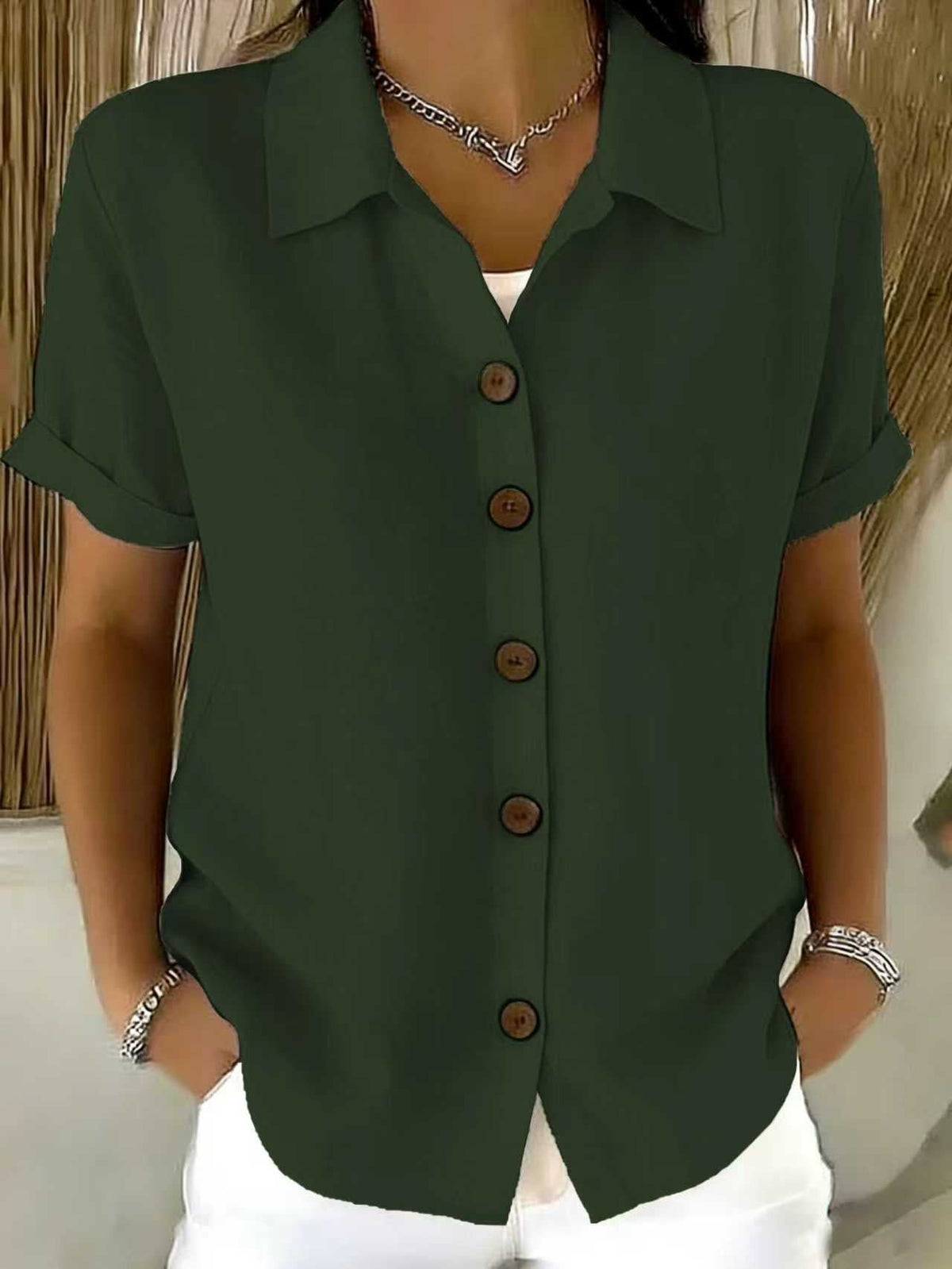 Ines Paris | Chemise femme manches courtes col boutonné