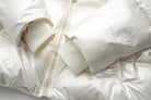 Doudoune brillante femme matelassée, capuche à cordon