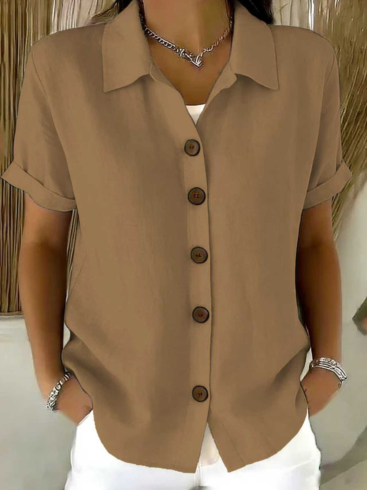 Ines Paris | Chemise femme manches courtes col boutonné