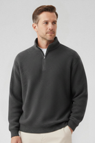 Pull col camionneur homme zippé, coupe décontractée