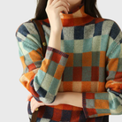 Ines Paris | Pull col montant femme maille jacquard motif artistique