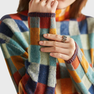 Ines Paris | Pull col montant femme maille jacquard motif artistique
