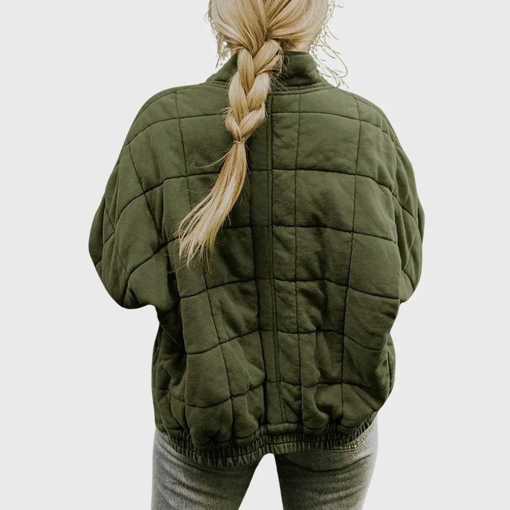 Ines Paris | Veste matelassée femme oversize, col montant zippé
