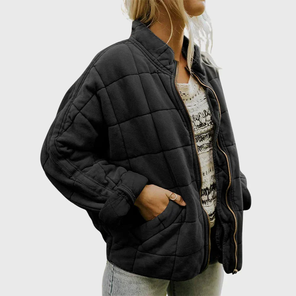 Ines Paris | Veste matelassée femme oversize, col montant zippé