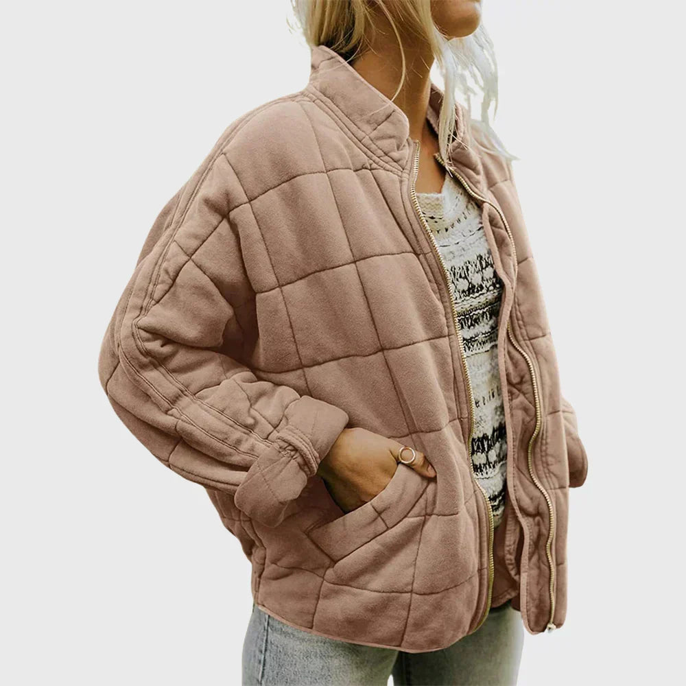 Ines Paris | Veste matelassée femme oversize, col montant zippé