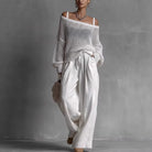 Ines Paris | Ensemble deux pièces femme haut épaules dénudées pantalon large