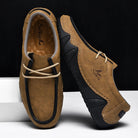 Mocassins homme à lacets, semelle souple en caoutchouc