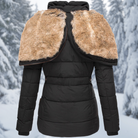 Doudoune femme capuche bordée de fausse fourrure, poches zippées