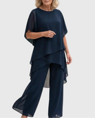 Ensemble femme blouse mousseline et pantalon large