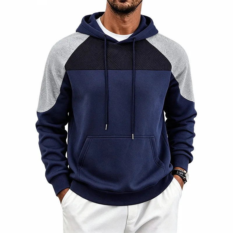 Pull homme patchwork, coupe ample à manches longues