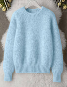 Pull col rond femme doux et léger coupe décontractée
