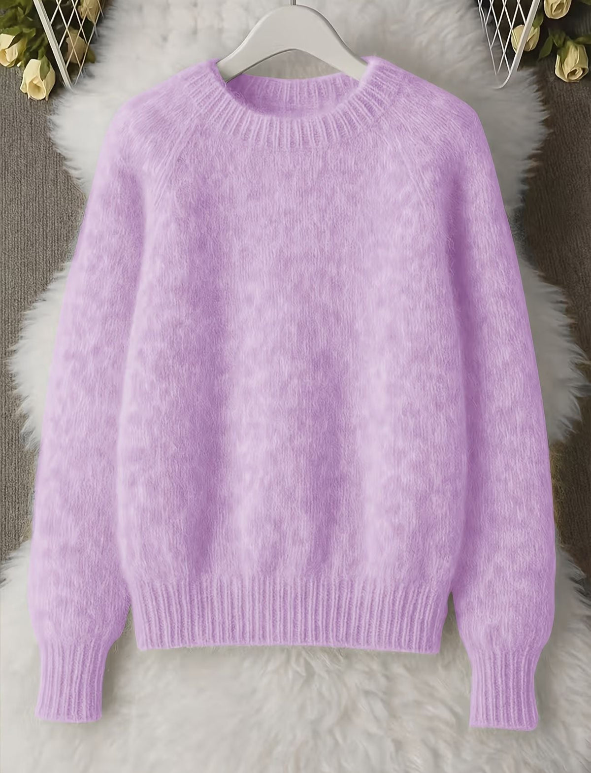 Pull col rond femme doux et léger coupe décontractée