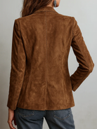 Ines Paris | Blazer femme marron vintage à surpiqûres contrastantes