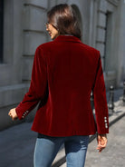 Ines Paris | Blazer velours femme cintré à boutons dorés