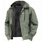 Achille | Veste d'Hiver Homme à Capuche avec Doublure Polaire - Vert