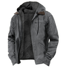 Achille | Veste d'Hiver Homme à Capuche avec Doublure Polaire - Gris