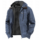 Achille | Veste d'Hiver Homme à Capuche avec Doublure Polaire - Bleu