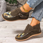 Mocassins femme imprimé chat à enfiler, bout rond et talon bas