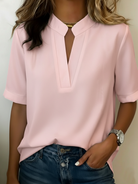 Ines Paris | Blouse femme effet crêpe à col structuré